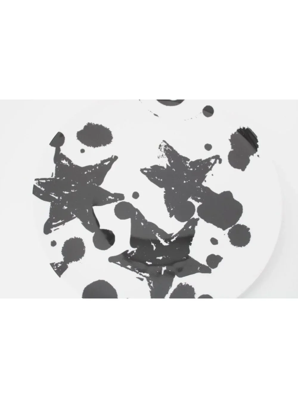 Ikea Black White Stars Dots Limited Edition Dinner Plate 23102 94454